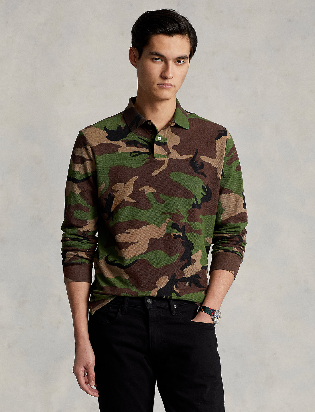 Polo Ralph Lauren Custom Slim Fit Camo Mesh Polo Shirt Long sleeved polos Boozt