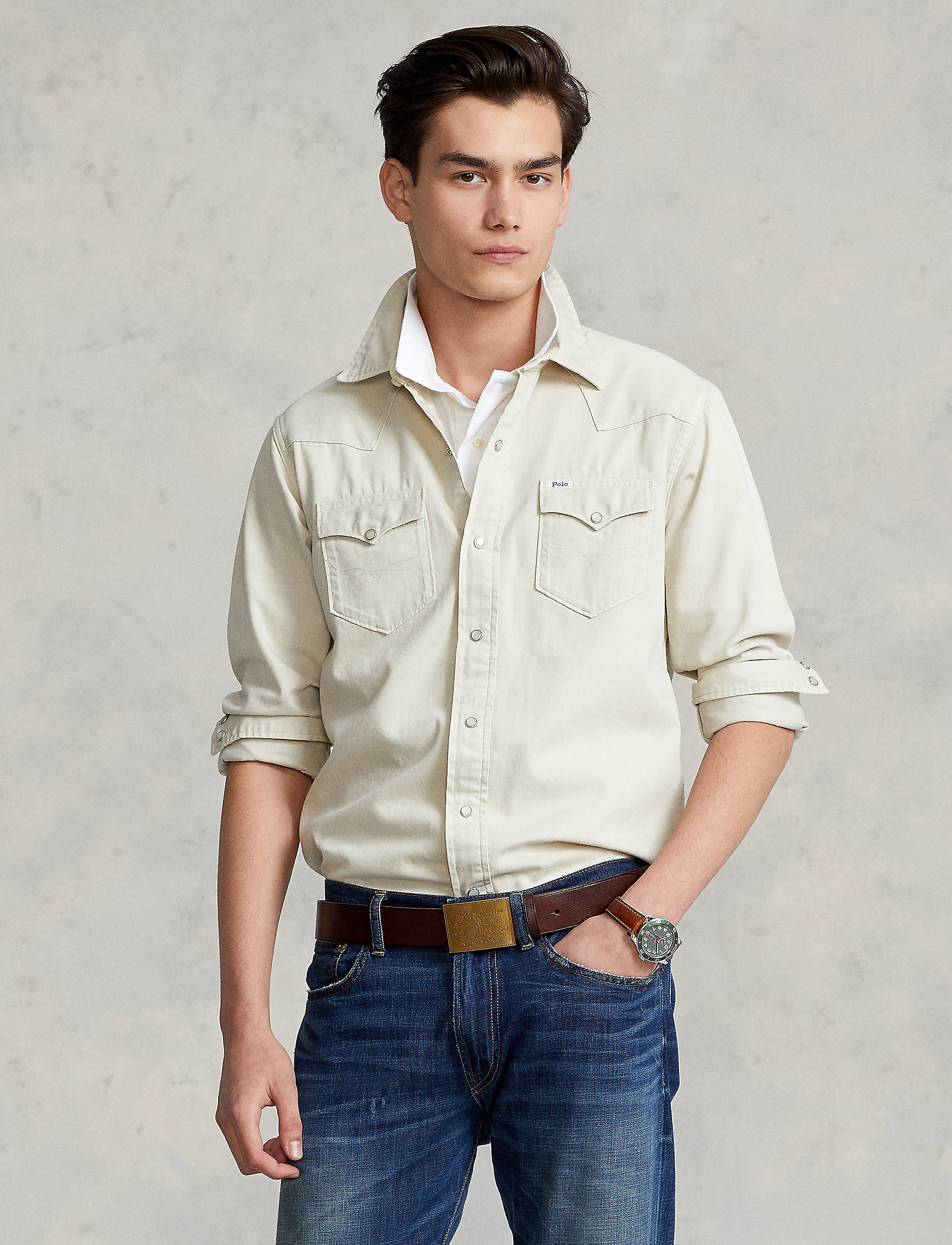 Polo Ralph Lauren - Classic Fit Denim Western Shirt - basic sand - 2