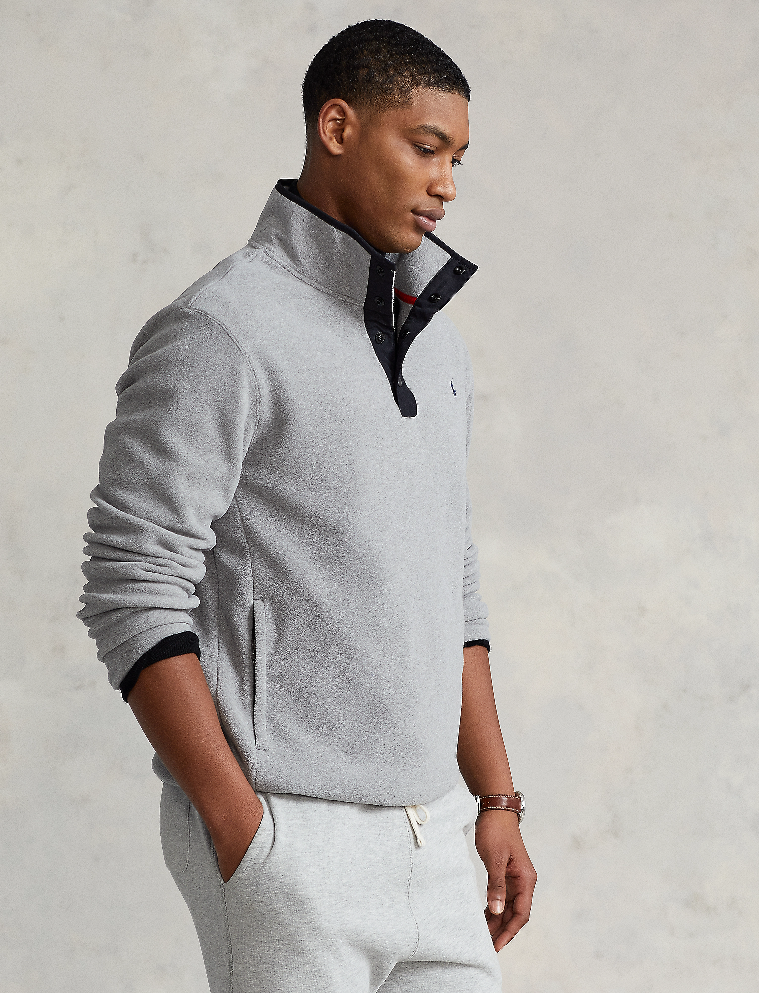 Polo Ralph Lauren - Brushed Fleece Mockneck Pullover - andover heather - 2