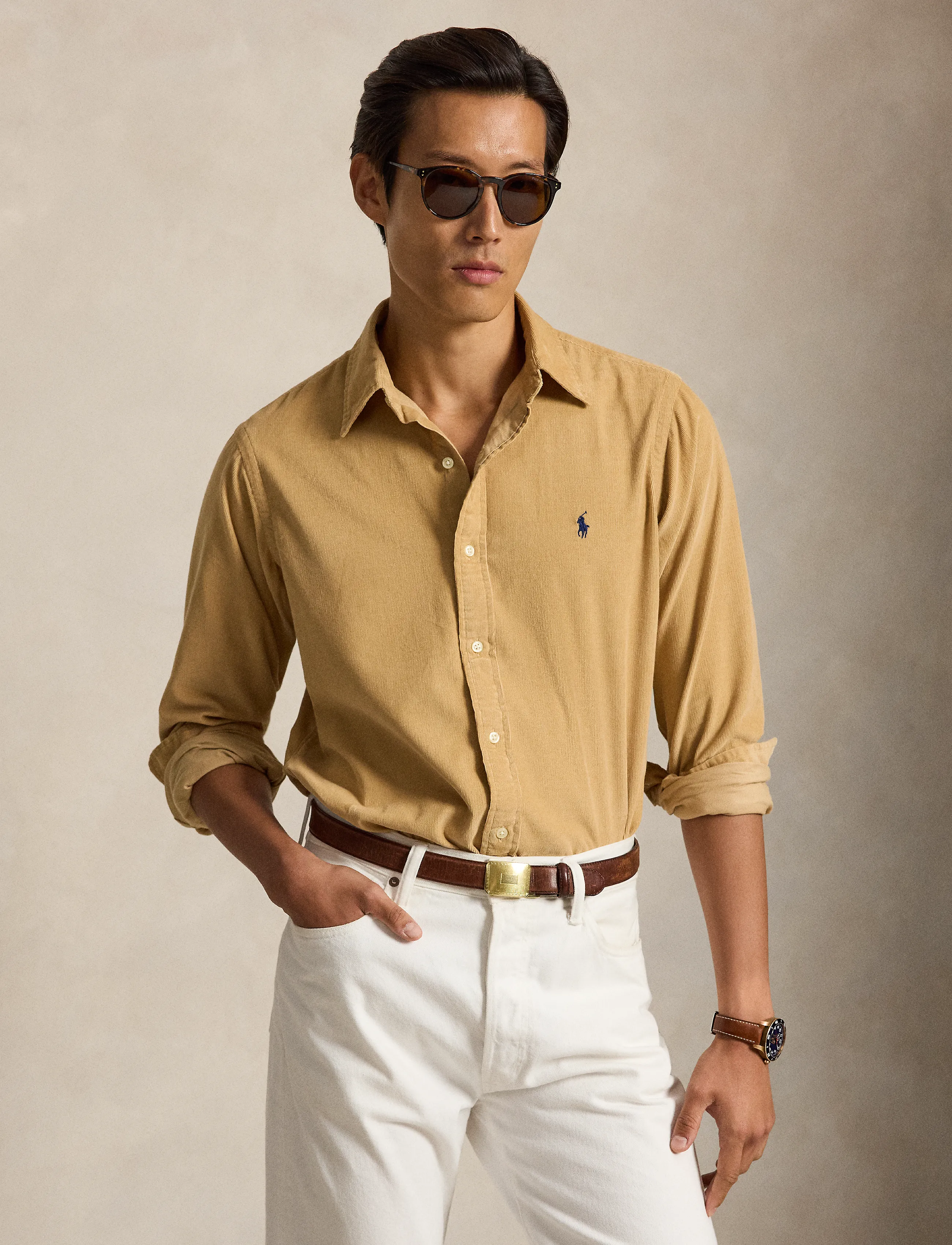 Polo Ralph Lauren Custom Fit Corduroy Shirt - Hemden - CLASSIC CAMEL / brown