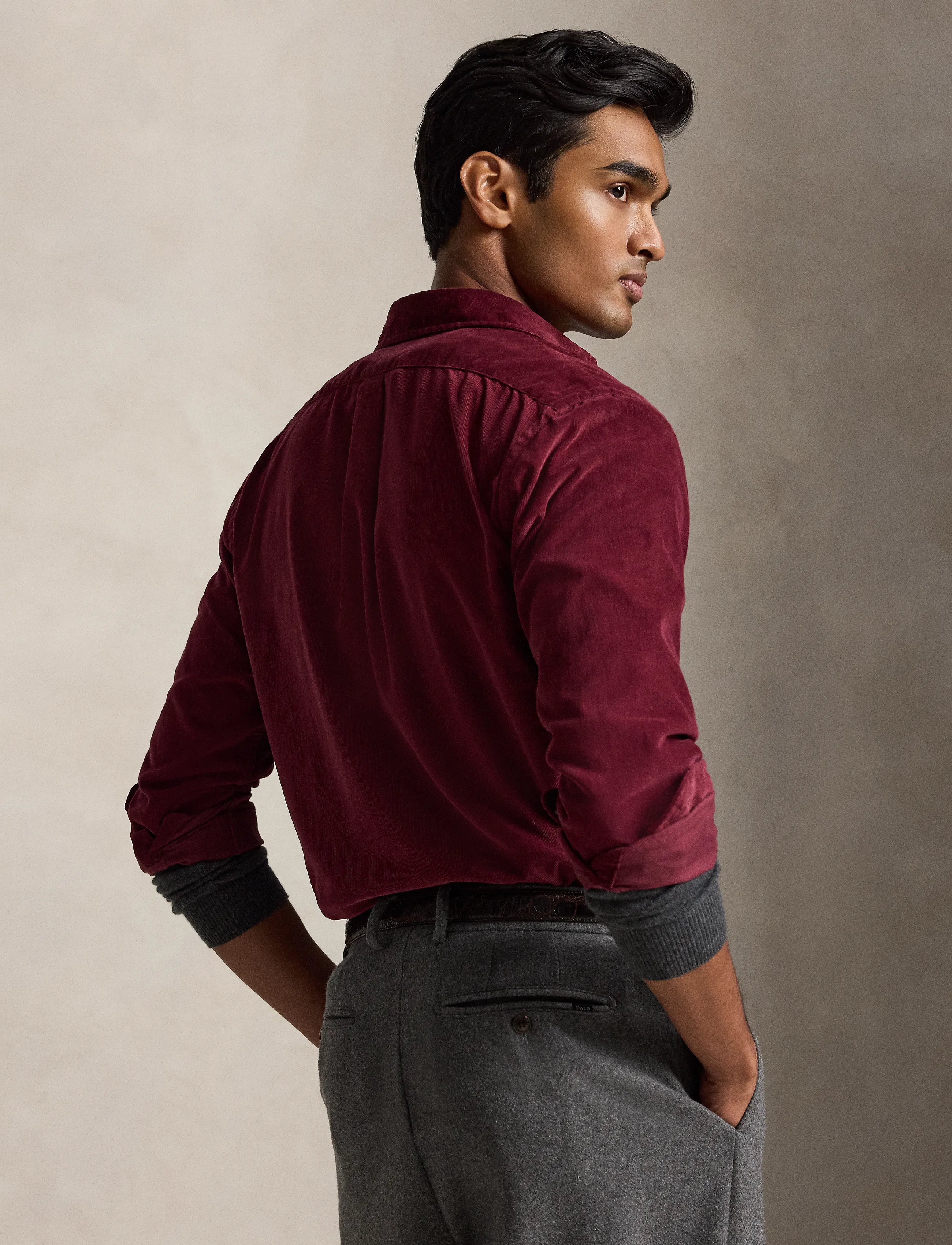 Polo Ralph Lauren - Custom Fit Corduroy Shirt - corduroy shirts - classic wine w/pi - 2