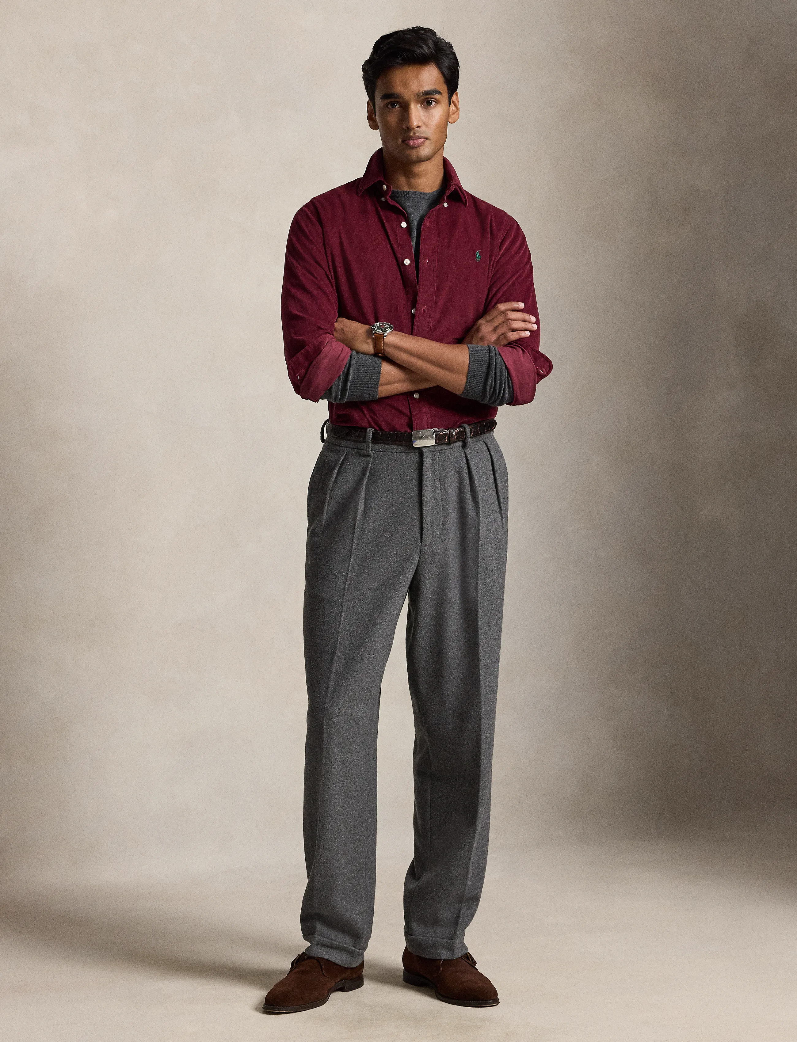 Polo Ralph Lauren - Custom Fit Corduroy Shirt - corduroy shirts - classic wine w/pi - 3