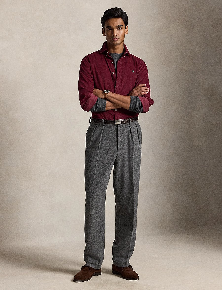 Polo Ralph Lauren - Custom Fit Corduroy Shirt - corduroy shirts - classic wine w/pi - 3
