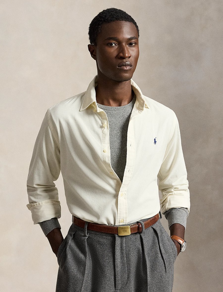 Polo Ralph Lauren - Custom Fit Corduroy Shirt - manchesterskjortor - clubhouse cream - 0