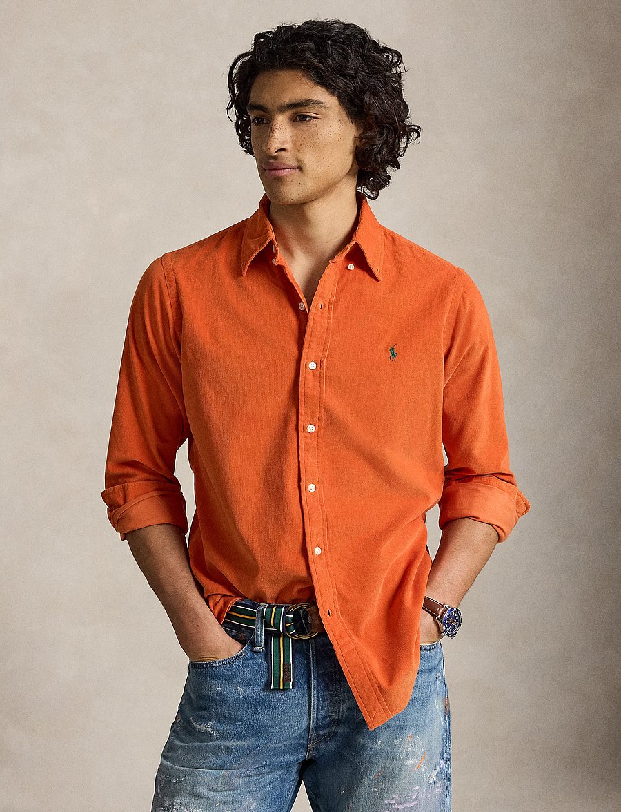 Polo Ralph Lauren - Custom Fit Corduroy Shirt - cordhemden - college orange w - 1