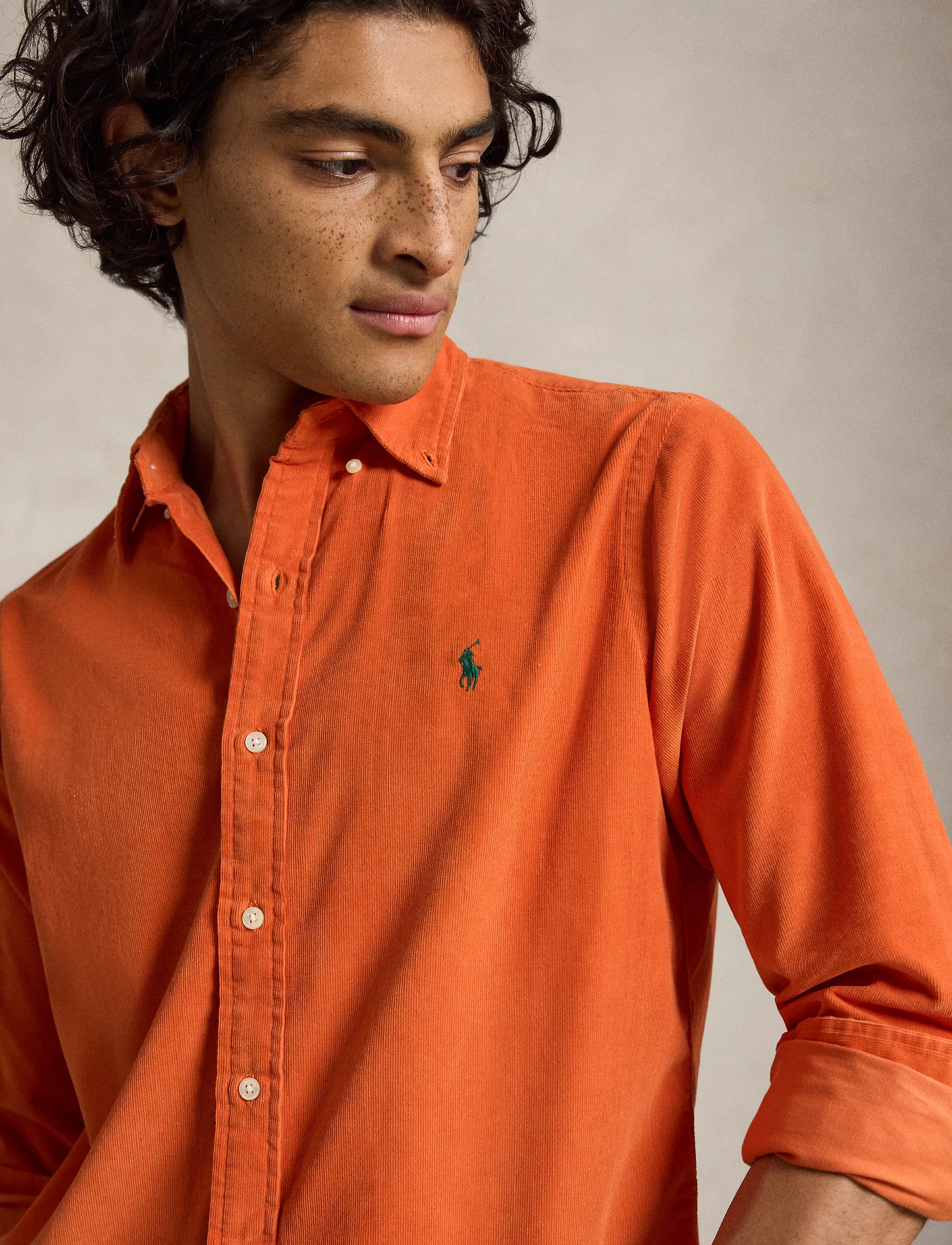 Polo Ralph Lauren - Custom Fit Corduroy Shirt - cordhemden - college orange w - 5