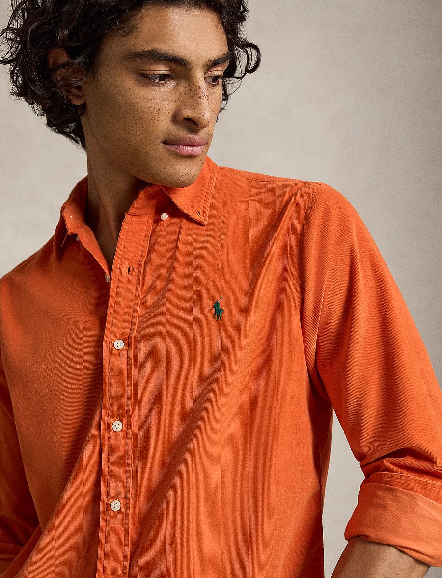 Polo Ralph Lauren - Custom Fit Corduroy Shirt - cordhemden - college orange w - 5