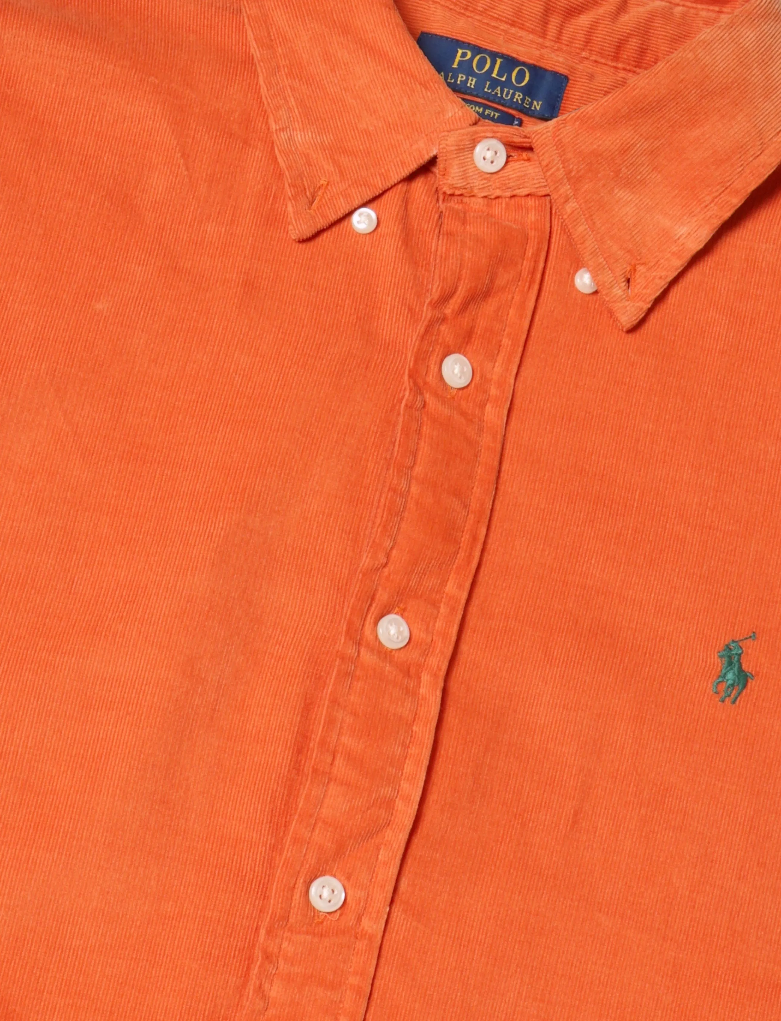 Polo Ralph Lauren - Custom Fit Corduroy Shirt - corduroy shirts - college orange w - 2