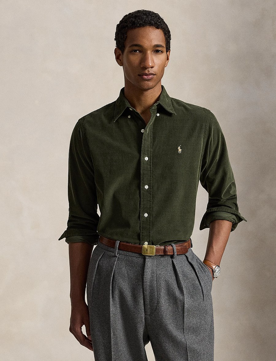 Polo Ralph Lauren - Custom Fit Corduroy Shirt - cordhemden - company olive w/k - 1