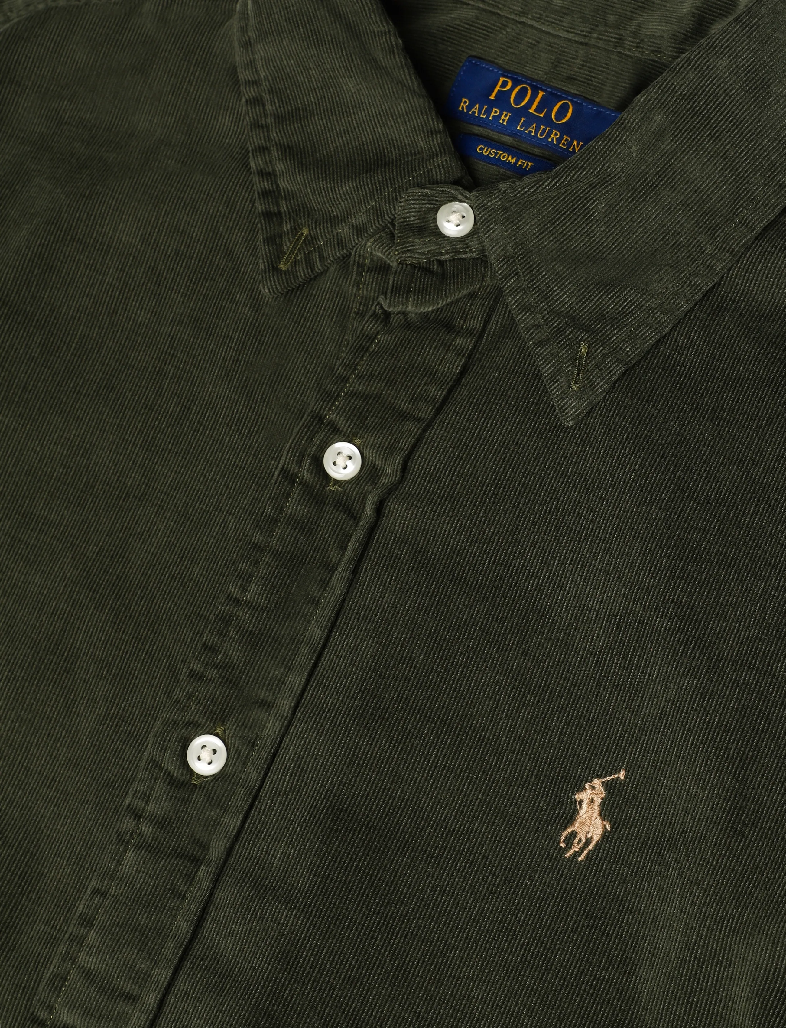 Polo Ralph Lauren - Custom Fit Corduroy Shirt - corduroy shirts - company olive w/k - 2