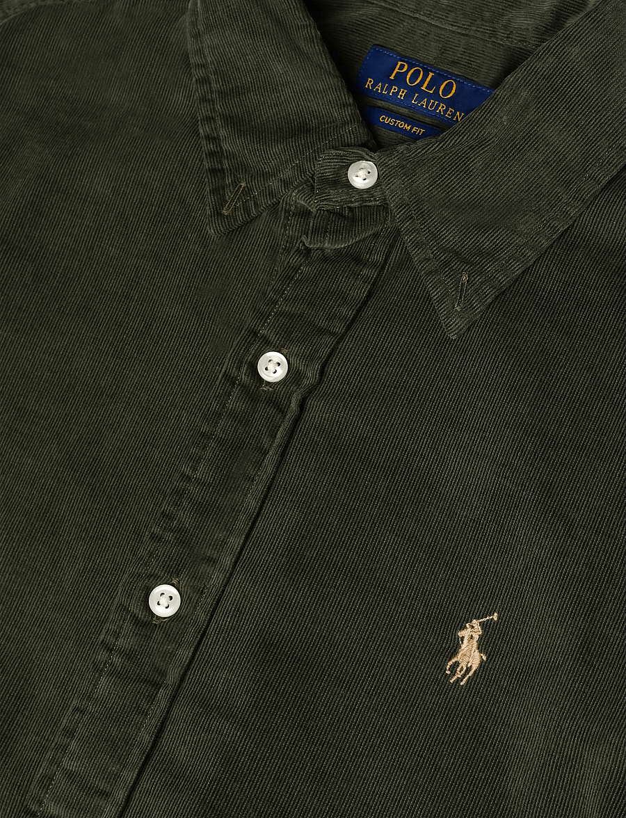 Polo Ralph Lauren - Custom Fit Corduroy Shirt - corduroy shirts - company olive w/k - 2