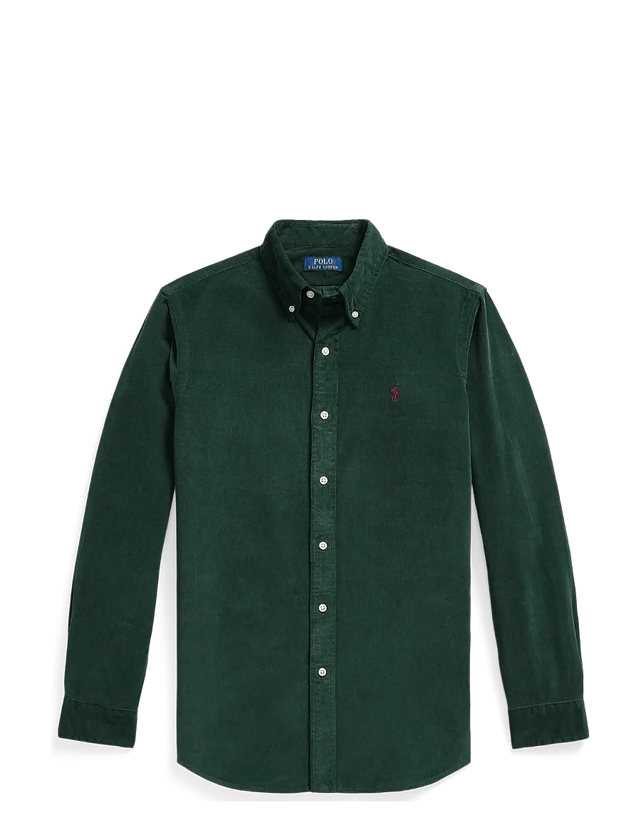 Polo Ralph Lauren - Custom Fit Corduroy Shirt - moss agate w/wine - 0