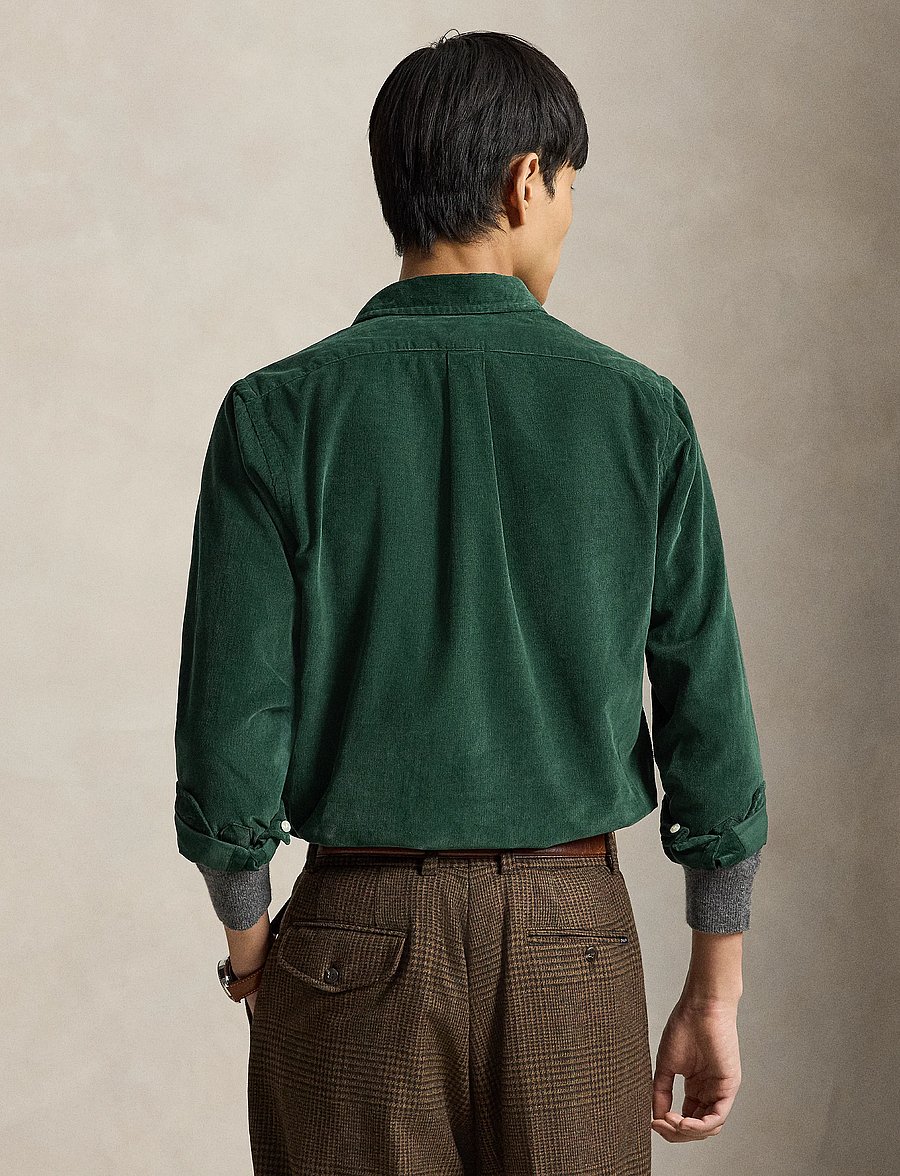 Polo Ralph Lauren - Custom Fit Corduroy Shirt - corduroy shirts - moss agate w/wine - 3