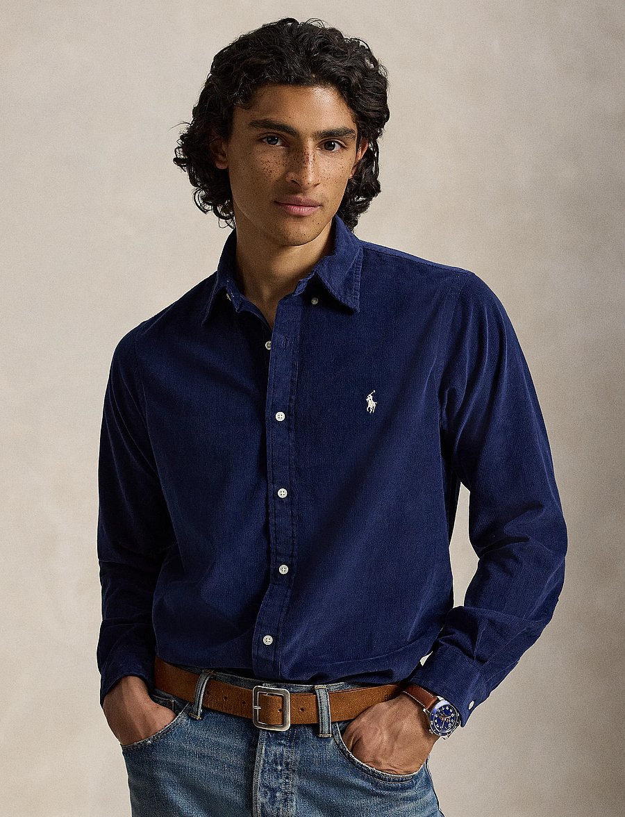 Polo Ralph Lauren - Custom Fit Corduroy Shirt - cordhemden - newport navy w/ w - 1