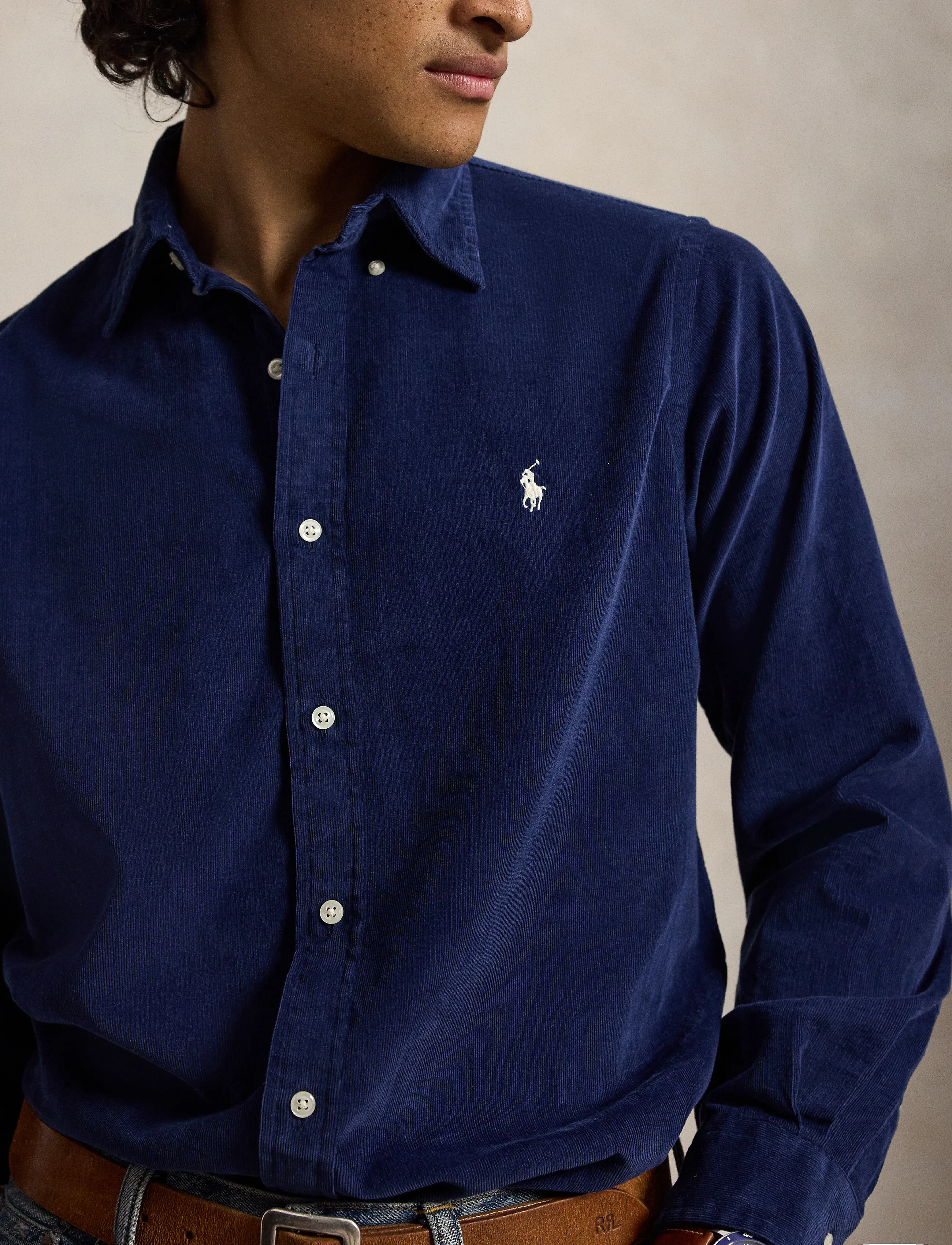 Polo Ralph Lauren - Custom Fit Corduroy Shirt - cordhemden - newport navy w/ w - 5