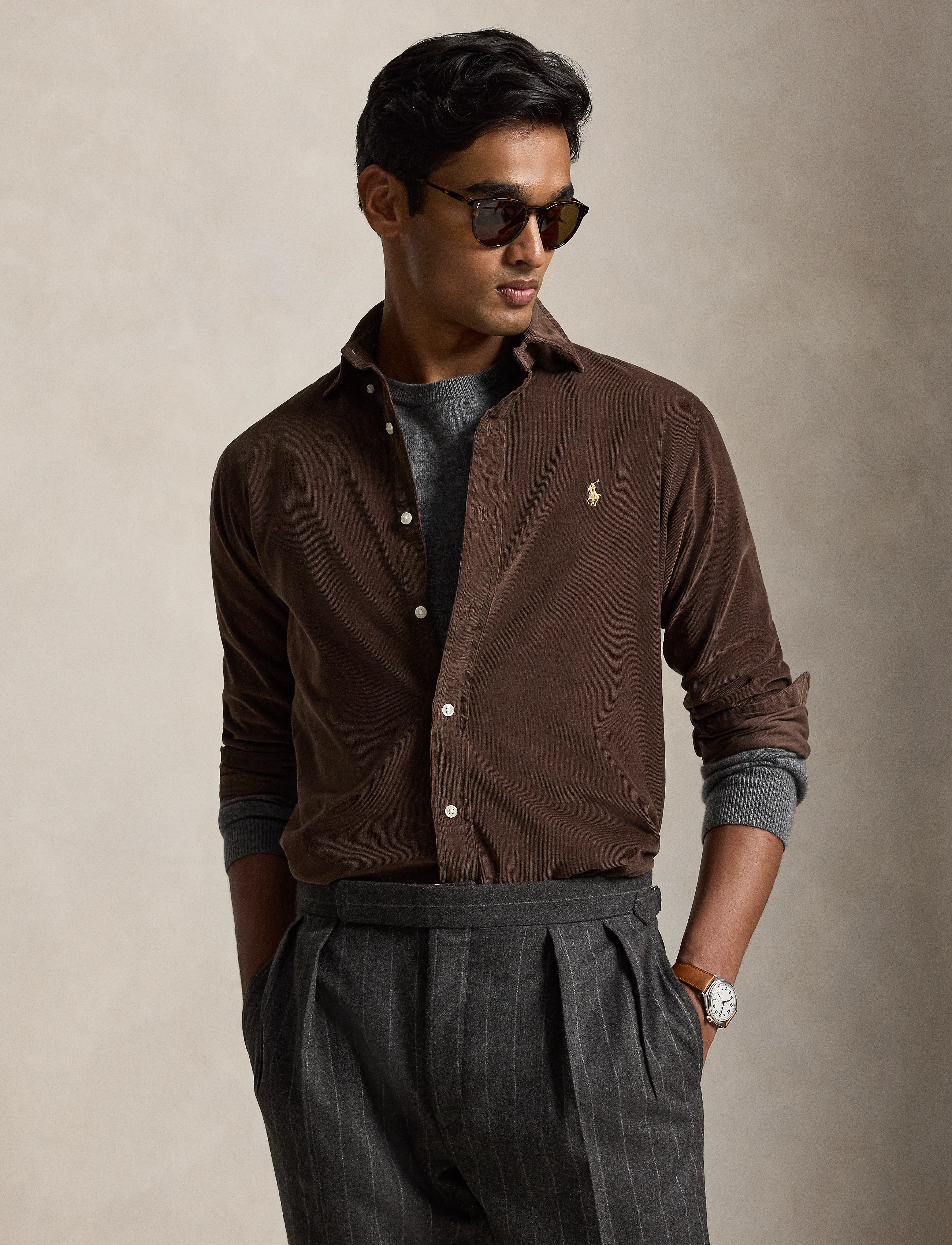 Polo Ralph Lauren Custom Fit Corduroy Shirt - Hemden - NUTMEG BRWN / brown