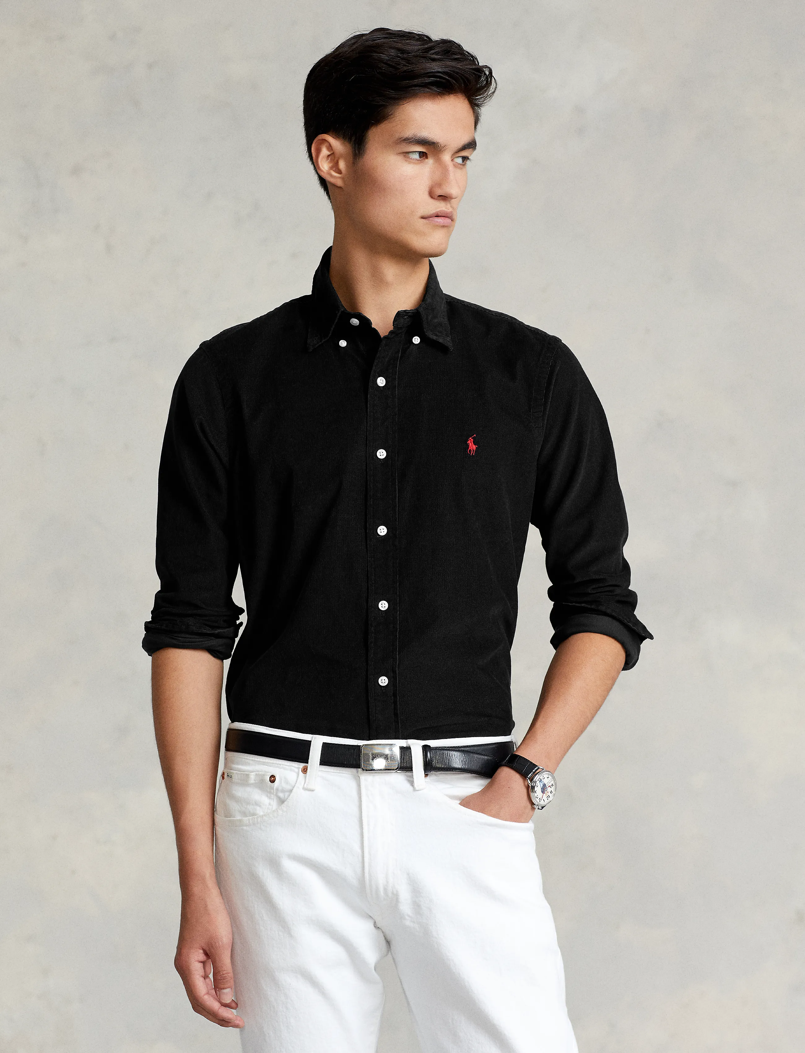 Polo Ralph Lauren Custom Fit Corduroy Shirt - Vis alt - POLO BLACK / black