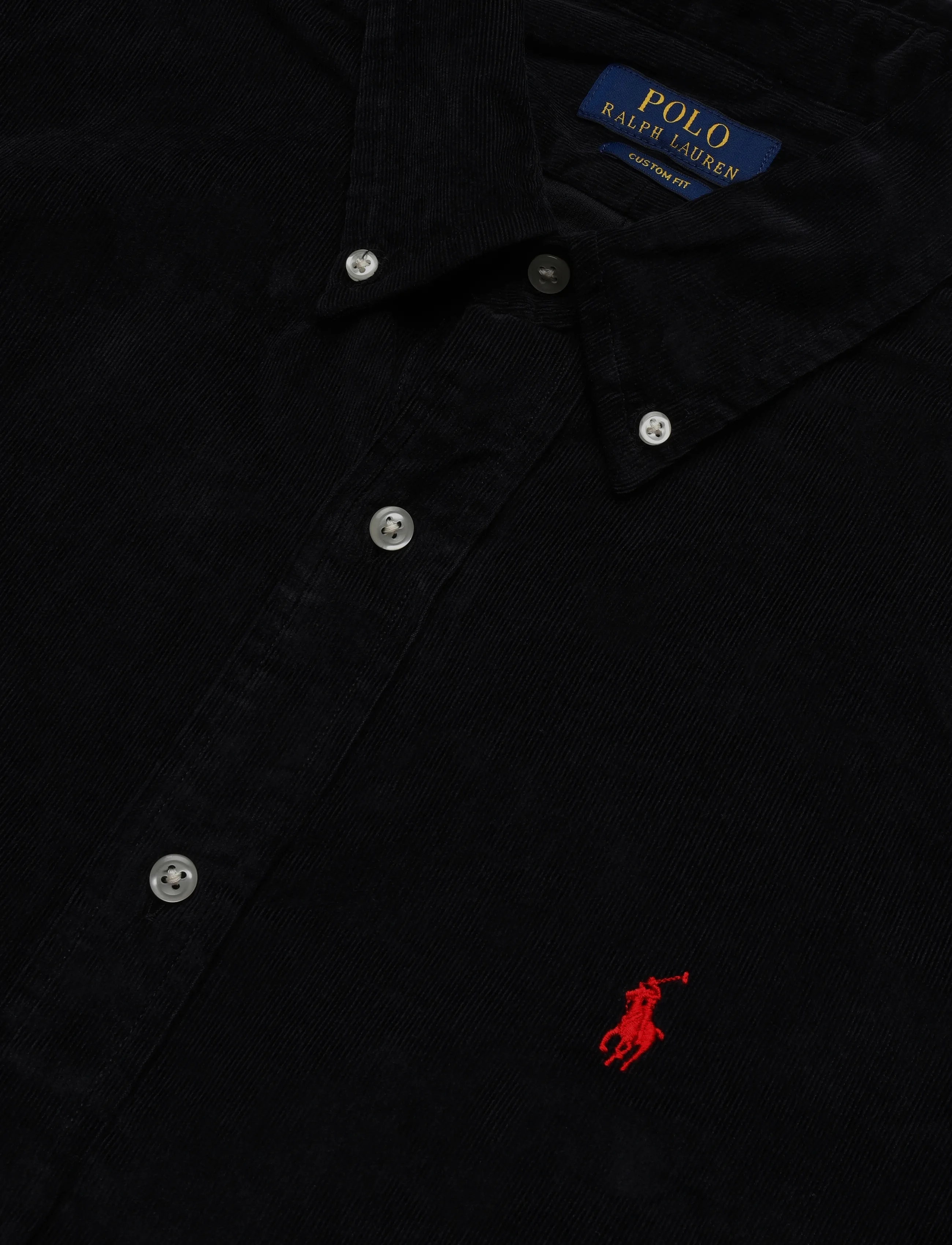 Polo Ralph Lauren - Custom Fit Corduroy Shirt - velvetsärgid - polo black - 2