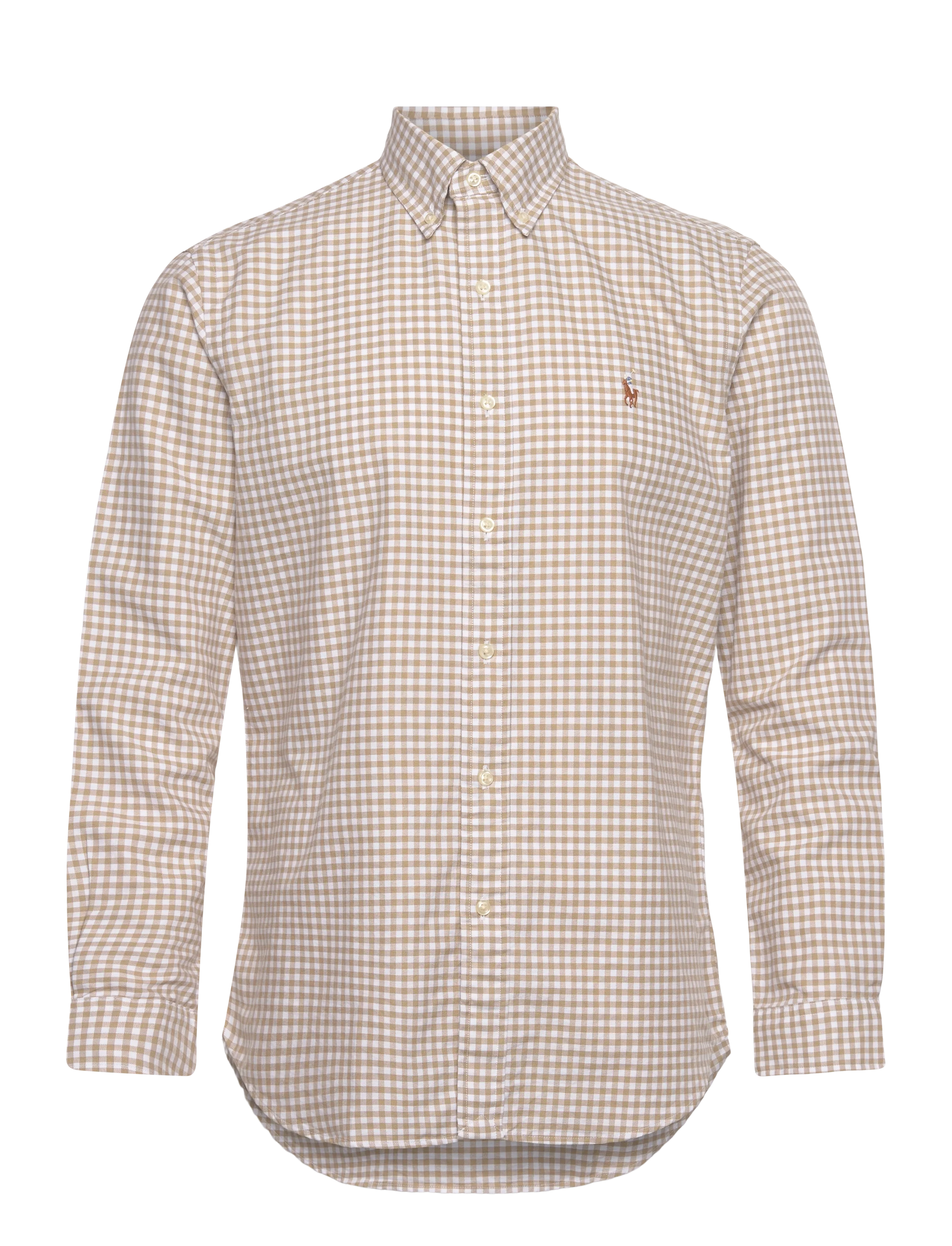 Polo Ralph Lauren Custom Fit Gingham Oxford Shirt - Skjortor - 4338Q COASTAL BEI / beige