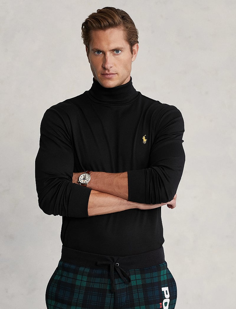 Polo Ralph Lauren - Soft Cotton Turtleneck - långärmade t-shirts - polo black - 3