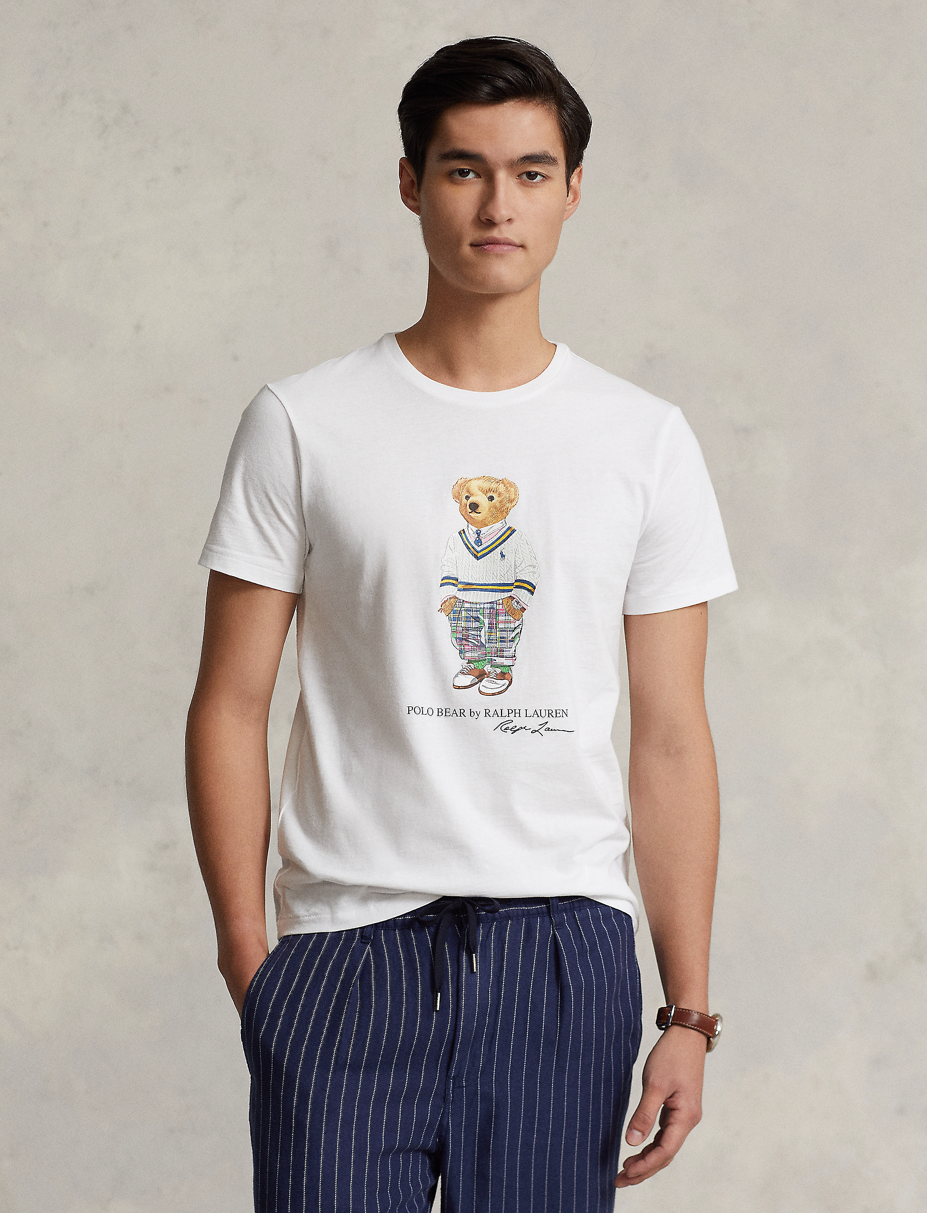 Polo Ralph Lauren - Custom Slim Fit Polo Bear Jersey T-Shirt - sp23 white prp hp - 2