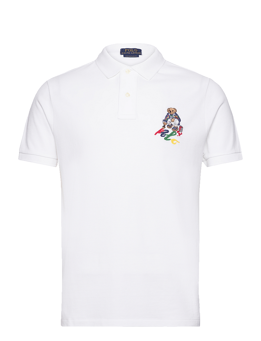 Polo Ralph Lauren - Custom Slim Fit Polo Bear Polo Shirt - cr23 white paint - 0