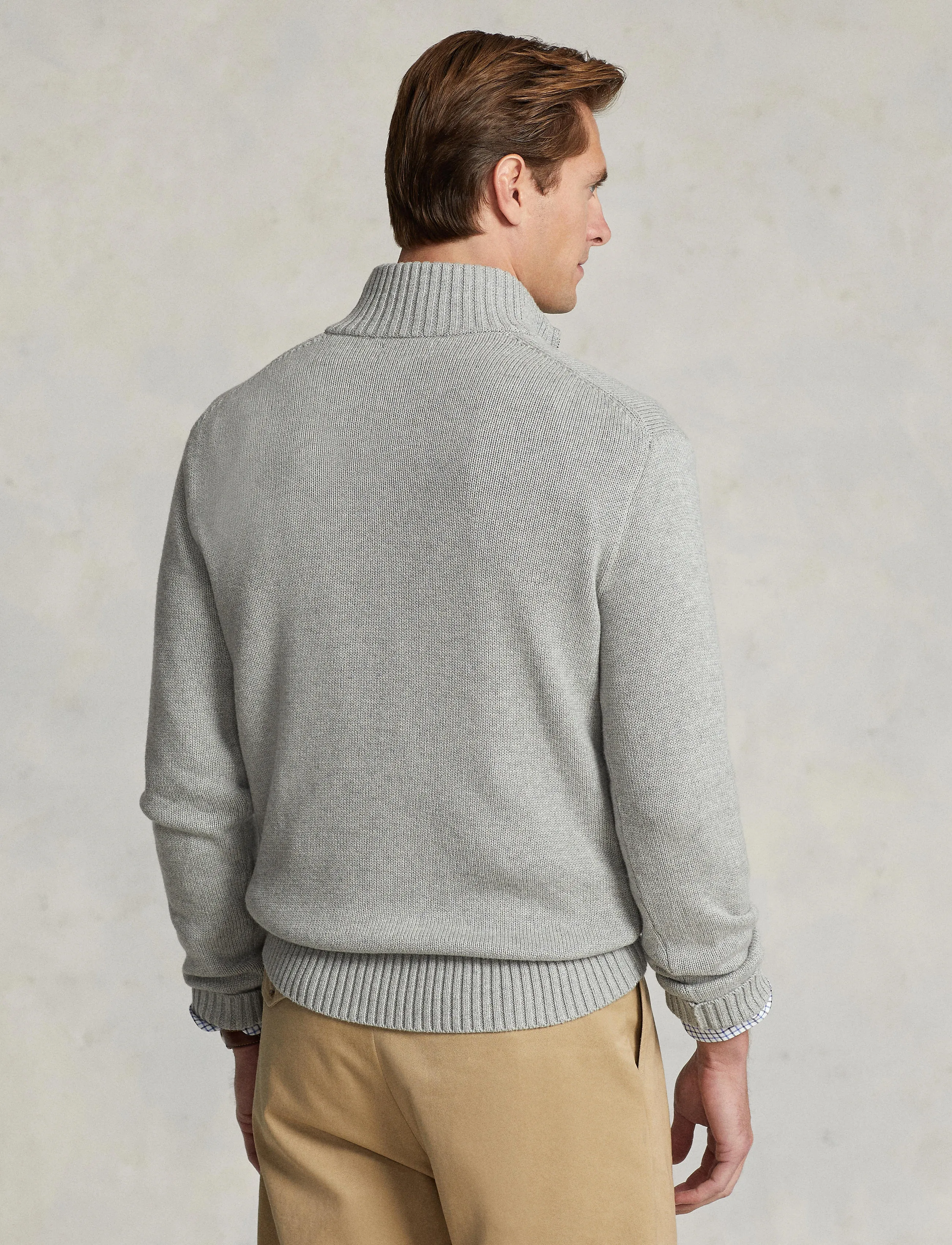 Polo Ralph Lauren - 21/2 COTTON-LSL-PLO - halfzip strik - andover heather - 3