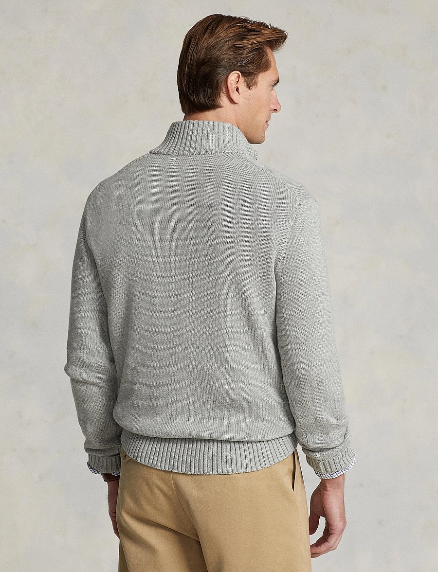 Polo Ralph Lauren - 21/2 COTTON-LSL-PLO - pullover mit halbem reißverschluss - andover heather - 3