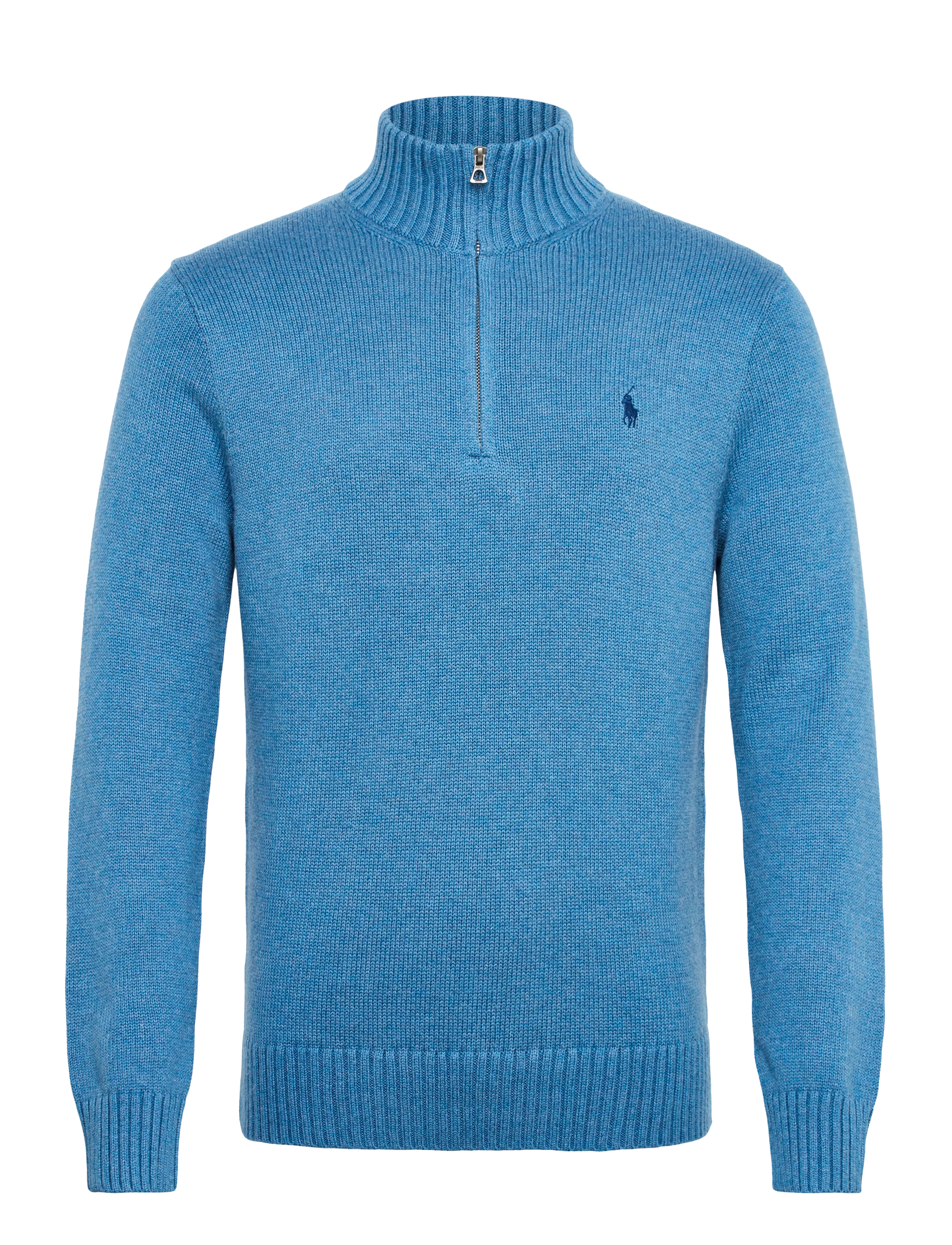 Polo Ralph Lauren Cotton Quarter-Zip Sweater - Kleidung - BLUE BORAGE HEATH / blue