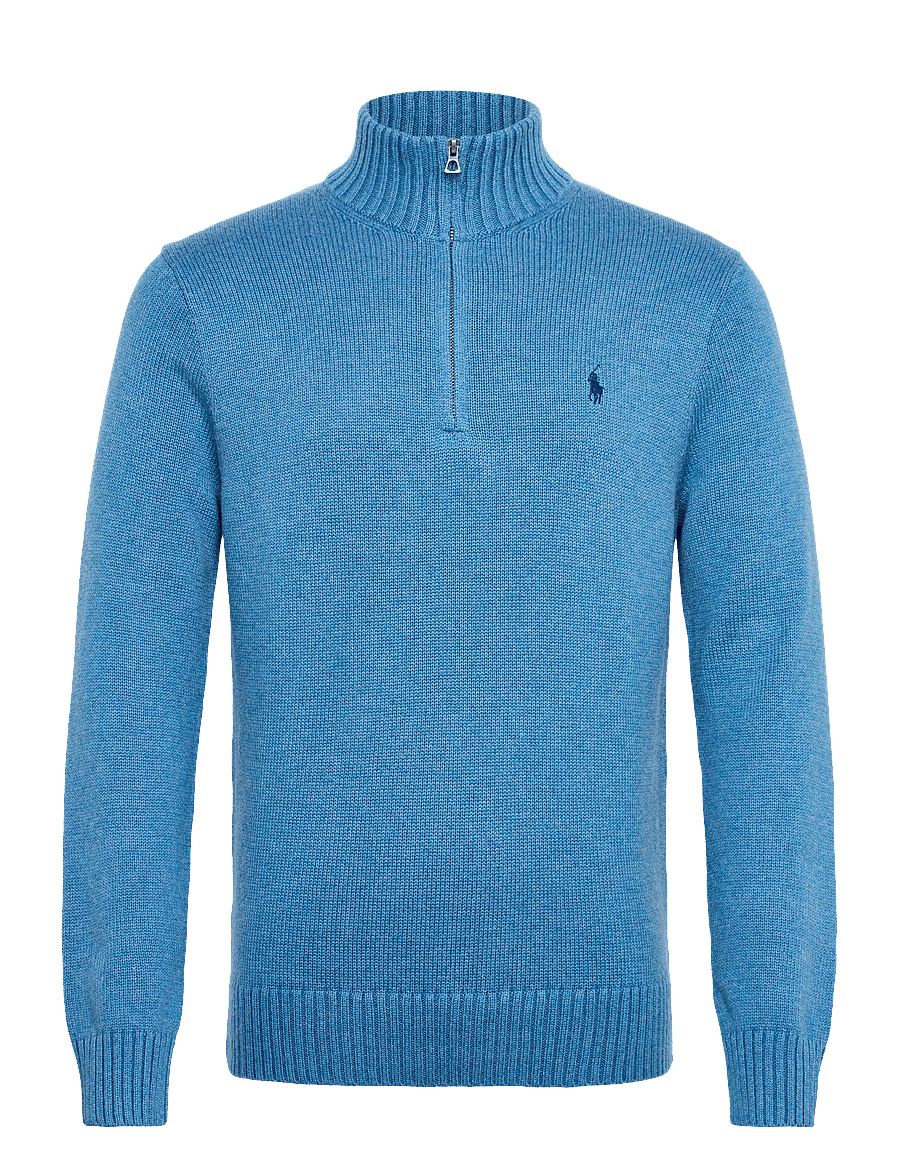 Polo Ralph Lauren - Cotton Quarter-Zip Sweater - half zip - blue borage heath - 2