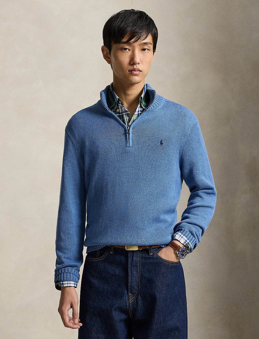Polo Ralph Lauren - 21/2 COTTON-LSL-PLO - half zip - blue borage heath - 1