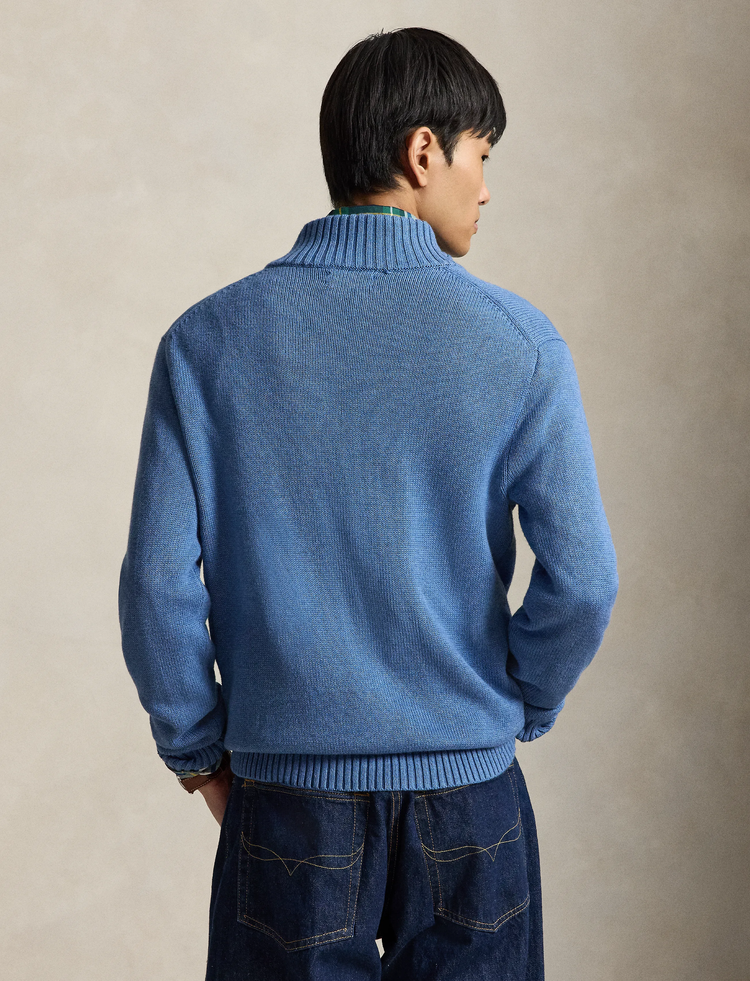 Polo Ralph Lauren - 21/2 COTTON-LSL-PLO - half zip - blue borage heath - 4
