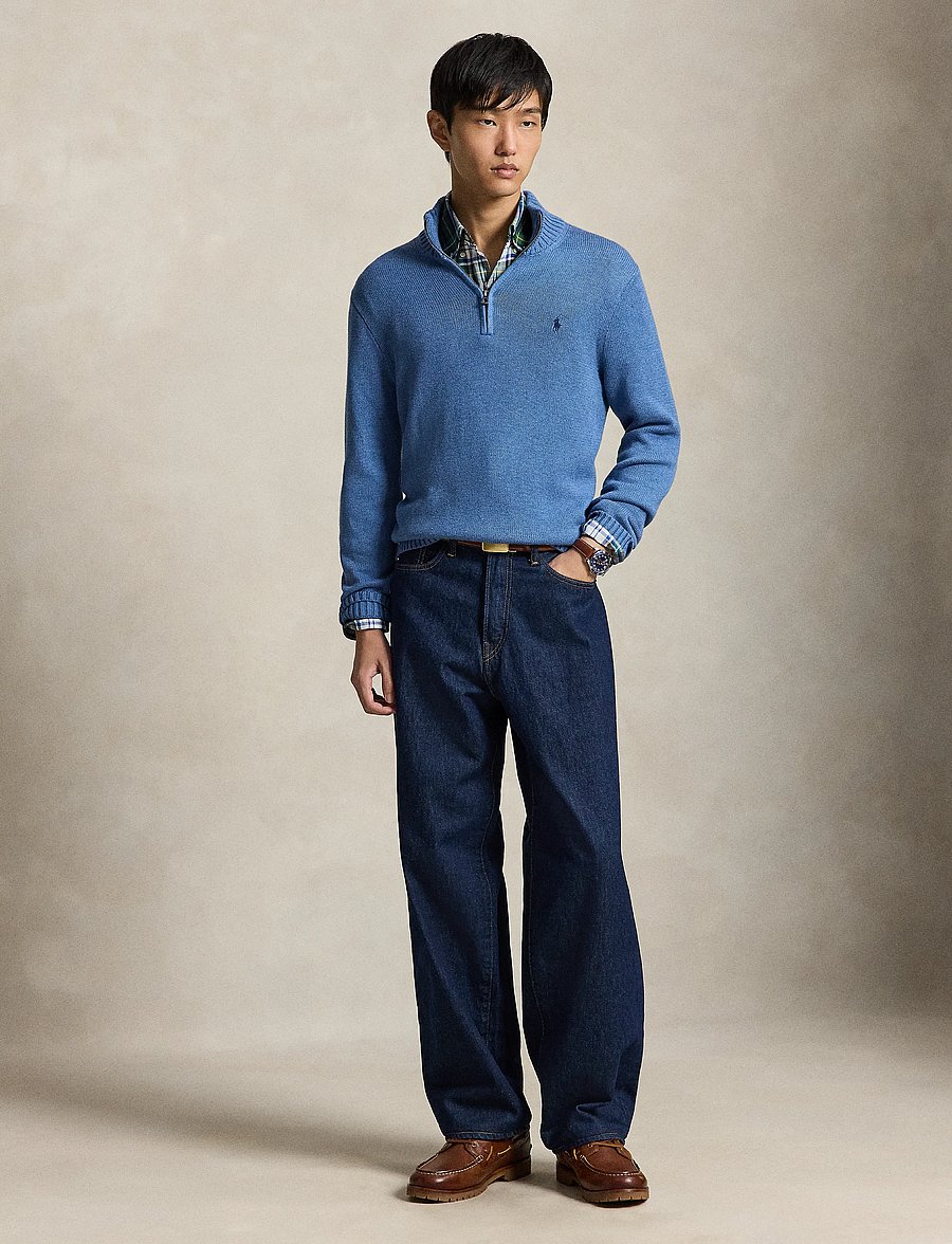 Polo Ralph Lauren - 21/2 COTTON-LSL-PLO - half zip - blue borage heath - 5
