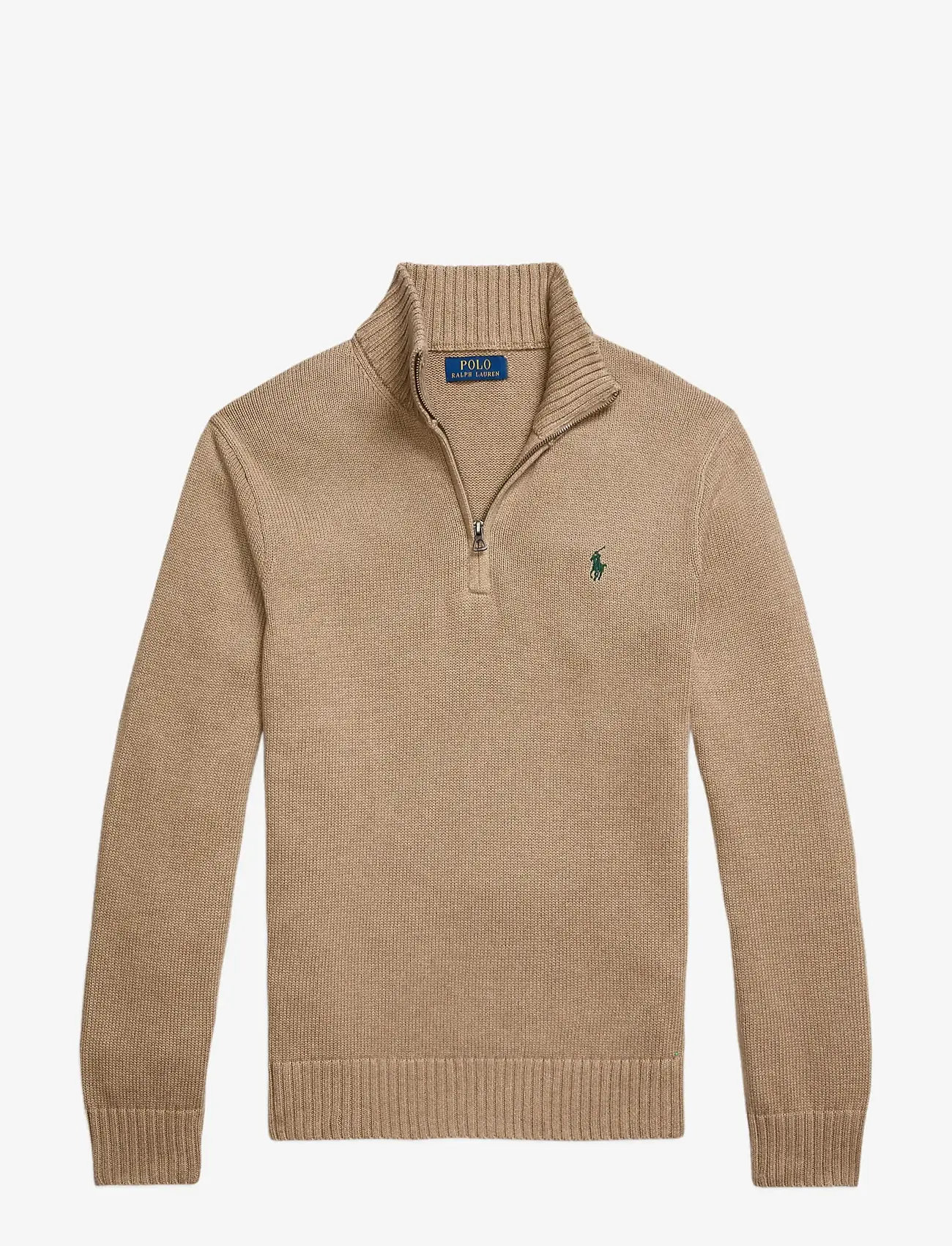 Polo Ralph Lauren - Cotton Quarter-Zip Sweater - half zip-trøjer - bronze melange - 1
