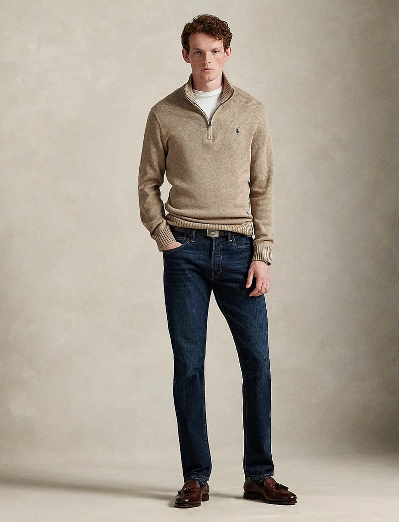 Polo Ralph Lauren - Cotton Quarter-Zip Sweater - half zip-trøjer - bronze melange - 0