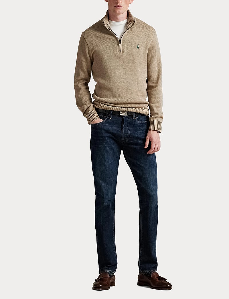 Polo Ralph Lauren - Cotton Quarter-Zip Sweater - half zip-trøjer - bronze melange - 4
