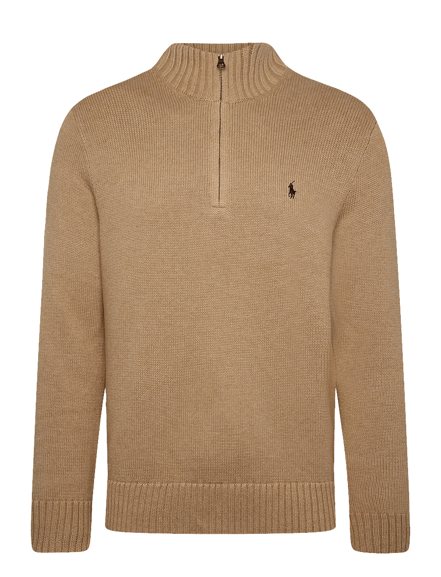 Polo Ralph Lauren - 21/2 COTTON-LSL-PLO - half zip jumpers - camel melange - 0
