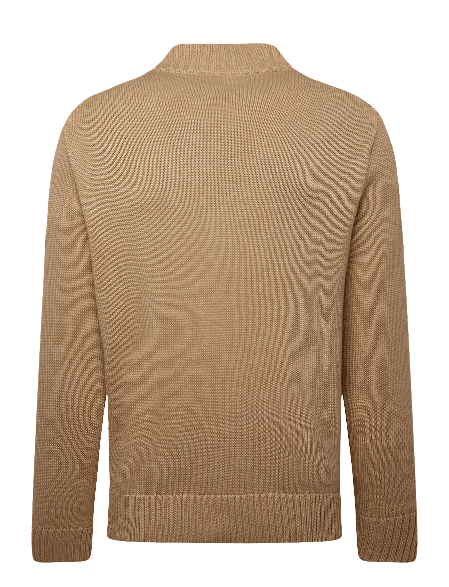 Polo Ralph Lauren - 21/2 COTTON-LSL-PLO - half zip jumpers - camel melange - 1