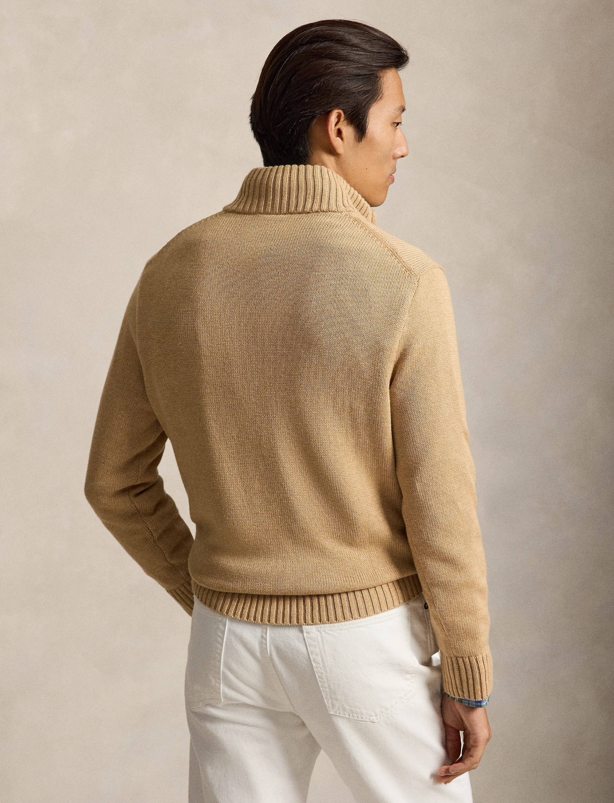 Polo Ralph Lauren - 21/2 COTTON-LSL-PLO - half zip jumpers - camel melange - 2