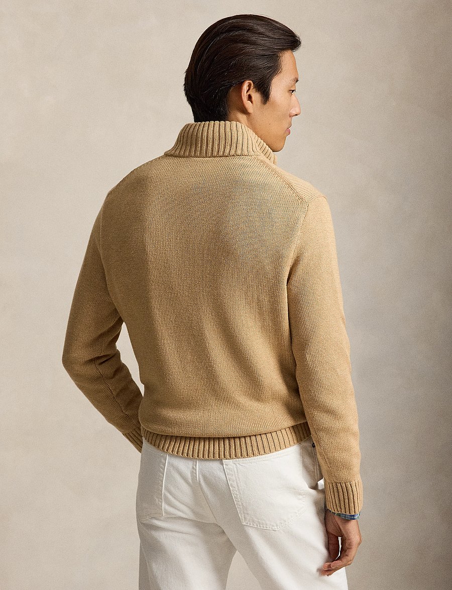 Polo Ralph Lauren - 21/2 COTTON-LSL-PLO - half zip jumpers - camel melange - 2