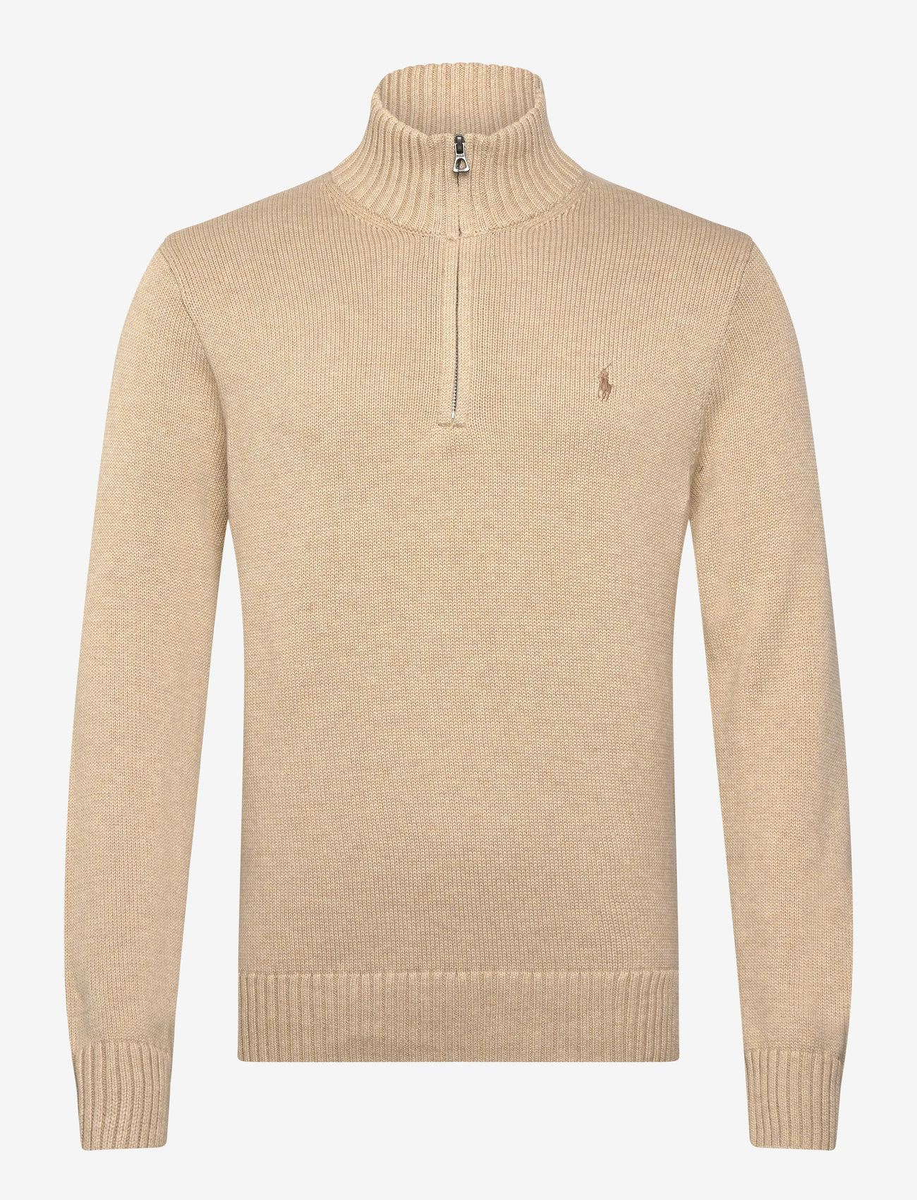 Polo Ralph Lauren - Cotton Quarter-Zip Sweater - half zip-tröjor - dune melange - 0