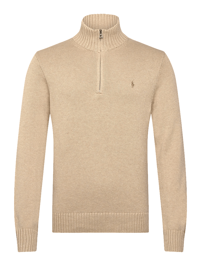 Polo Ralph Lauren - Cotton Quarter-Zip Sweater - half zip-tröjor - dune melange - 0