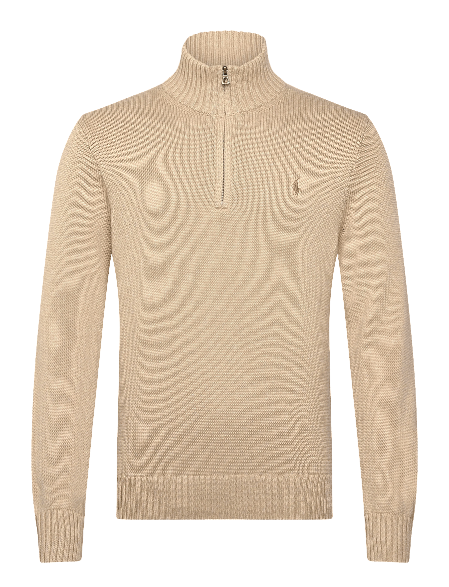 Polo Ralph Lauren - Cotton Quarter-Zip Mockneck Sweater - pullover mit halbem reißverschluss - dune melange - 0