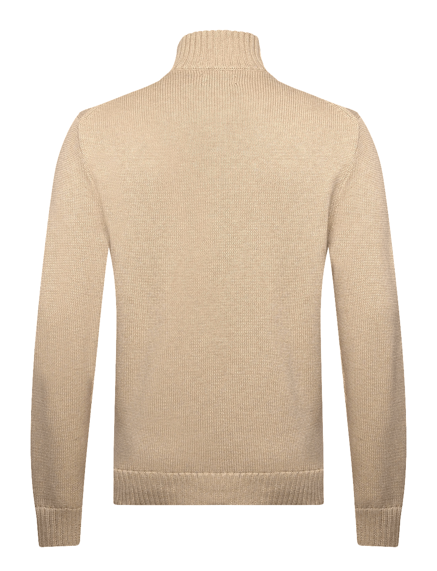 Polo Ralph Lauren - Cotton Quarter-Zip Mockneck Sweater - pullover mit halbem reißverschluss - dune melange - 1