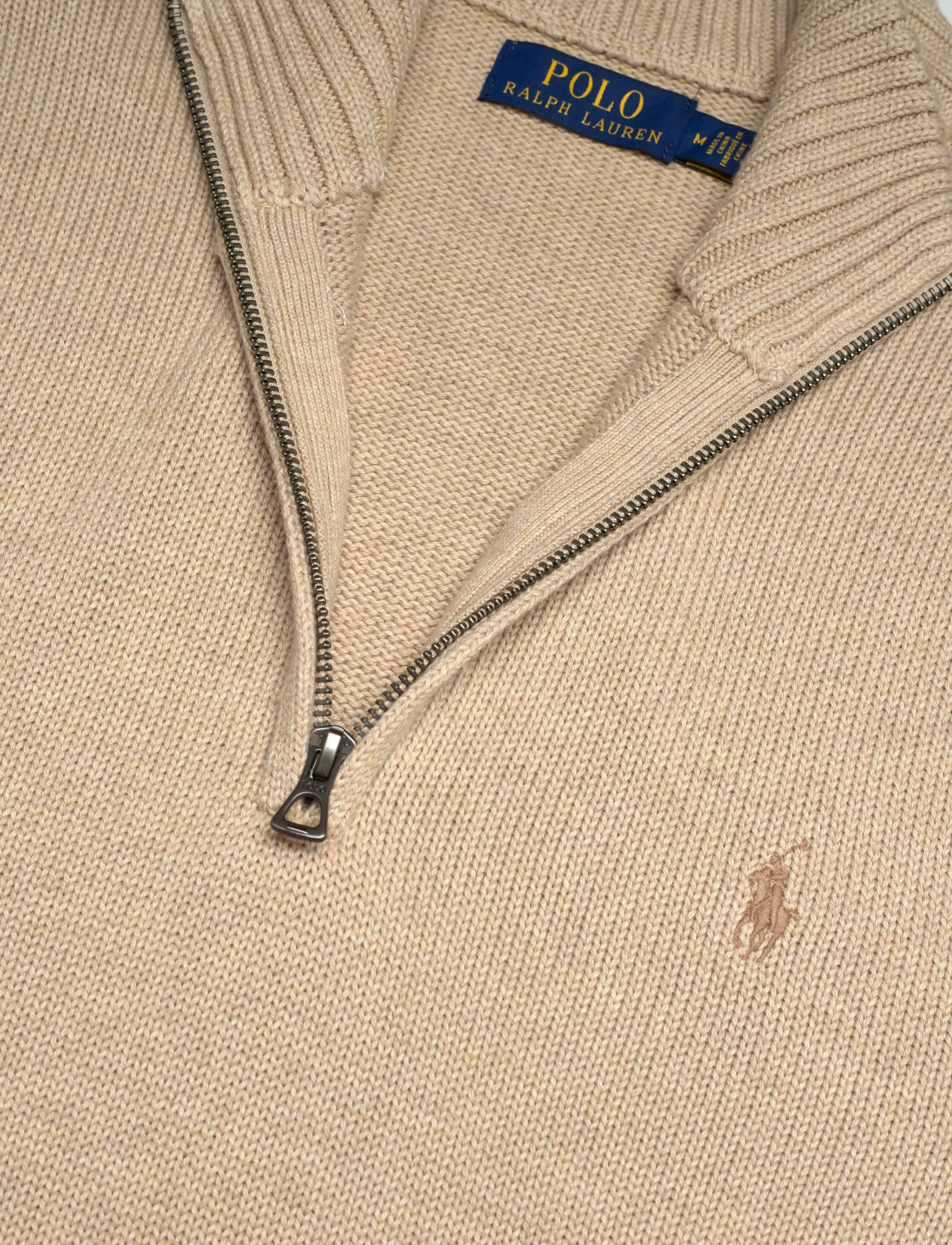 Polo Ralph Lauren - 21/2 COTTON-LSL-PLO - halfzip strik - dune melange - 2