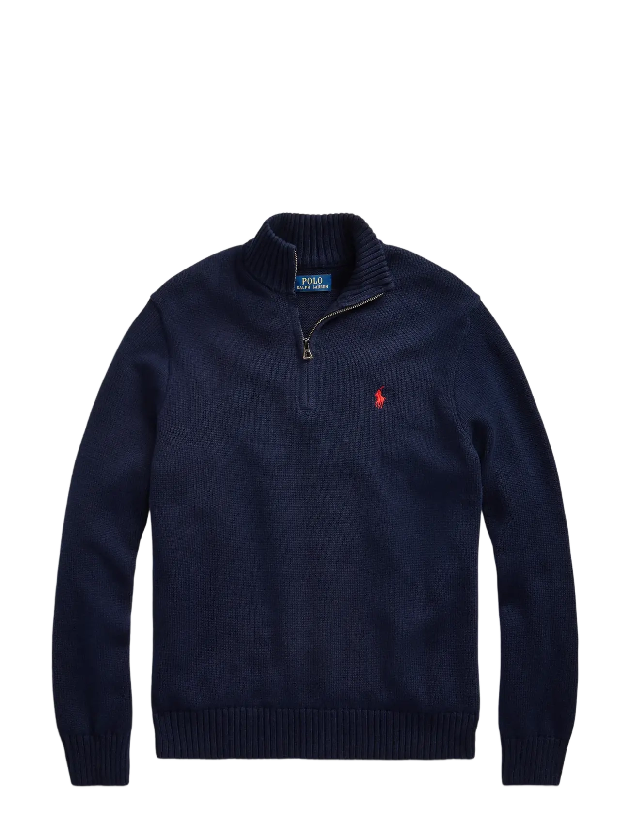 Cotton Quarter-Zip Sweater - HUNTER NAVY