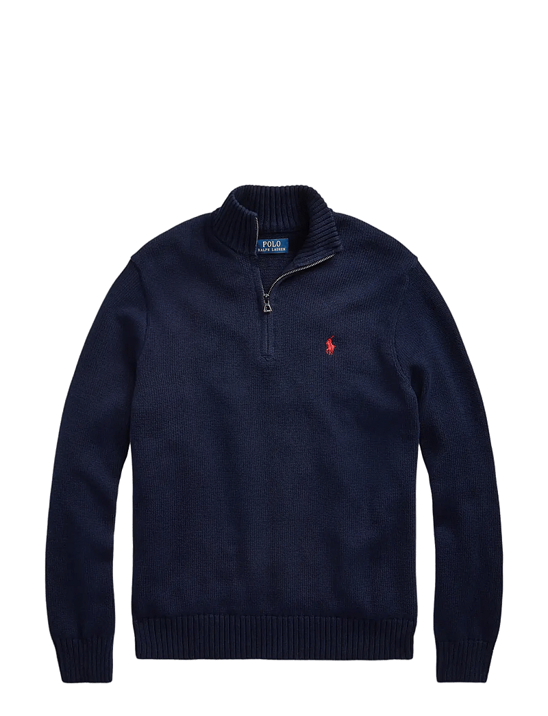 Polo Ralph Lauren - Cotton Quarter-Zip Sweater - half zip-tröjor - hunter navy - 1
