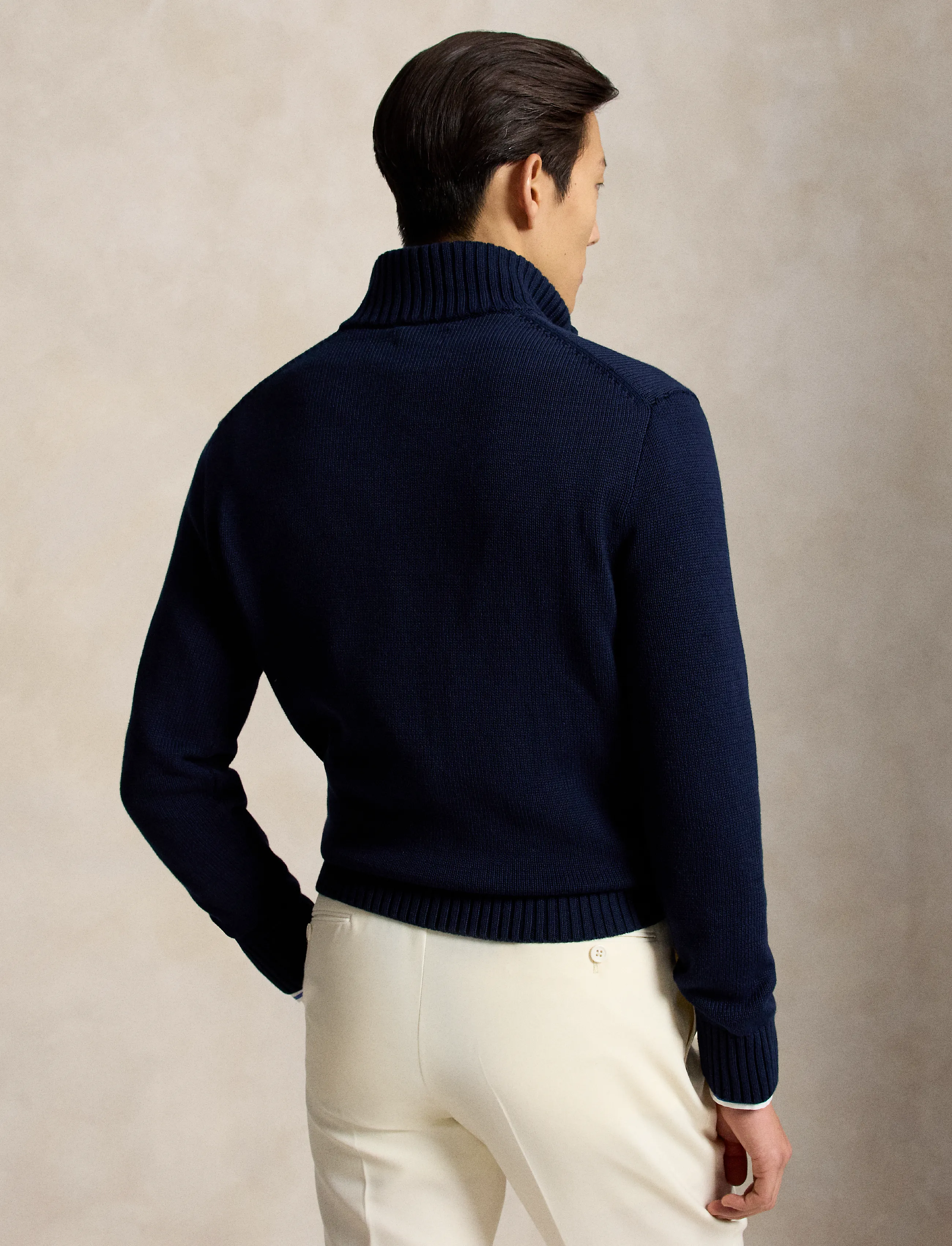 Polo Ralph Lauren - 21/2 COTTON-LSL-PLO - half zip jumpers - hunter navy w/ c8 - 3