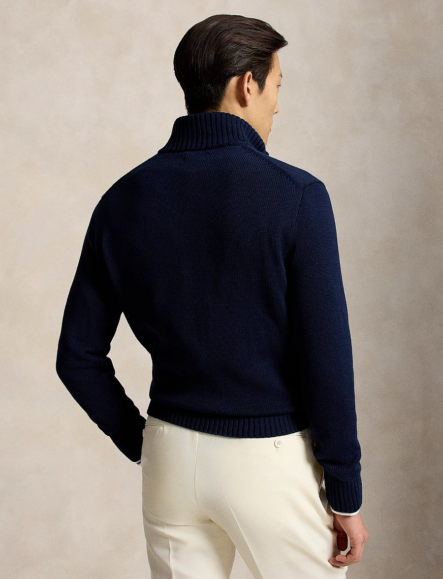 Polo Ralph Lauren - 21/2 COTTON-LSL-PLO - half zip jumpers - hunter navy w/ c8 - 3
