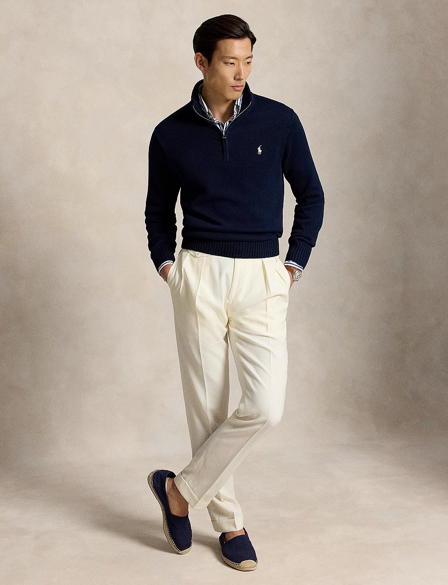 Polo Ralph Lauren - 21/2 COTTON-LSL-PLO - half zip jumpers - hunter navy w/ c8 - 4